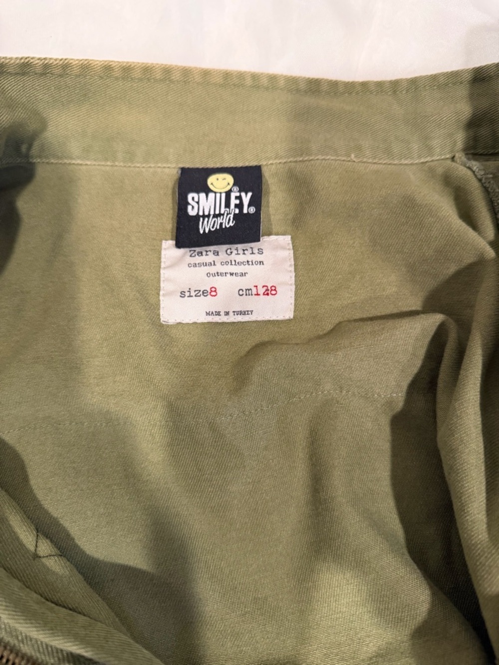 Zara Olive Green Patchwork Jean Jacket with Red & Yellow Accents - Picture 2 of 10